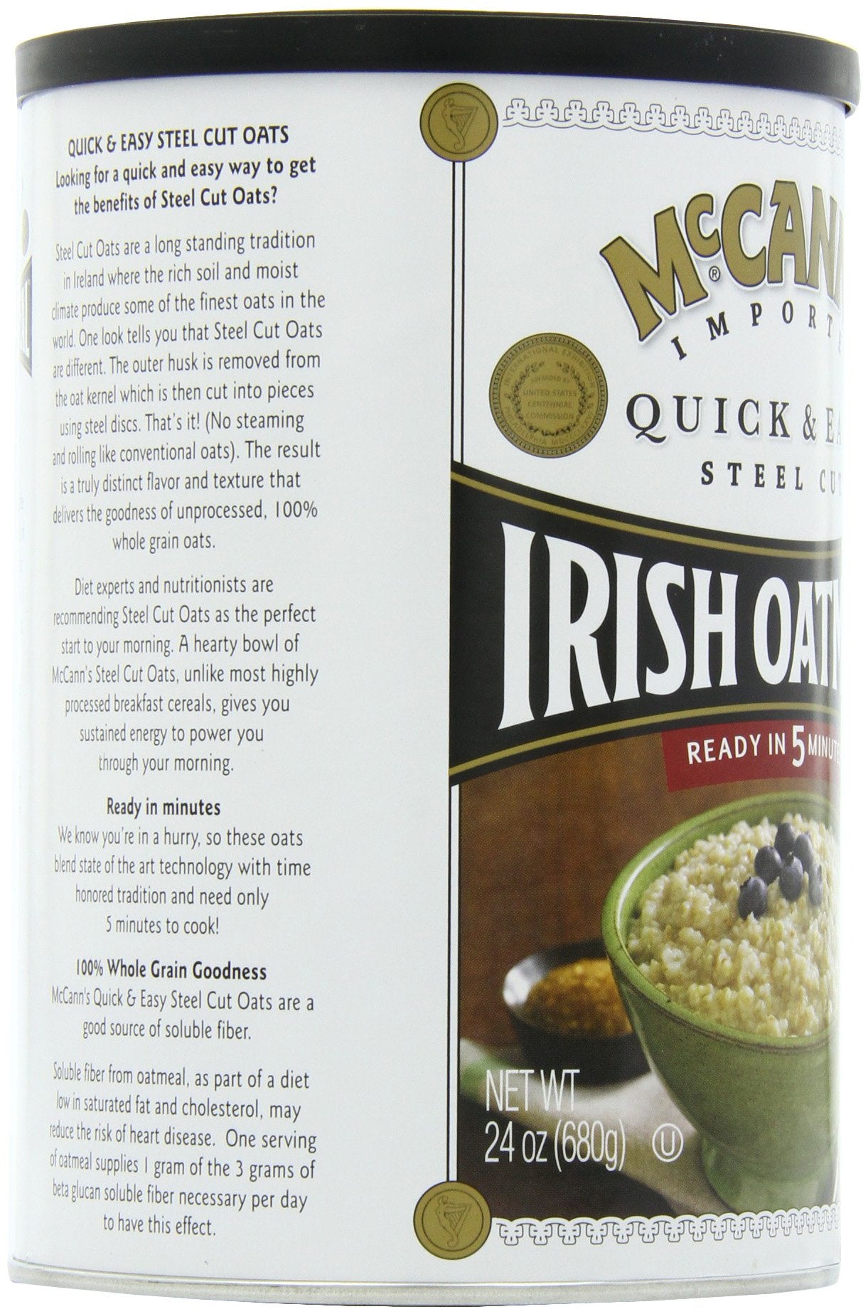 McCann's heritage logo on packaging emphasizes a 150-year oatmeal tradition.