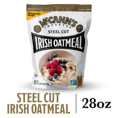 McCann's Irish Oatmeal canister on the counter, a pantry staple for mornings.