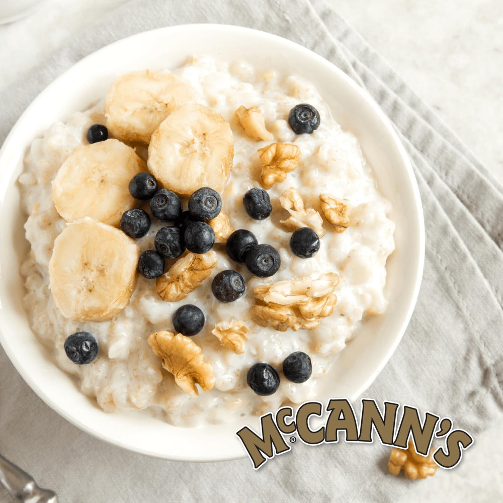 McCann's oats measuring cup shows easy portion control.
