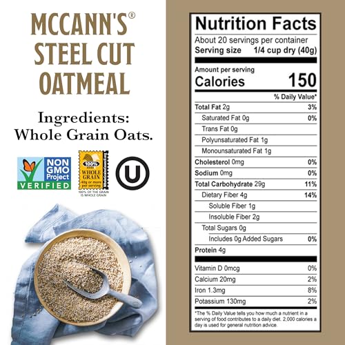 Steeping McCann's Irish Oatmeal steel-cut oats in a steaming bowl for a warm start.
