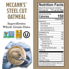 Steeping McCann's Irish Oatmeal steel-cut oats in a steaming bowl for a warm start.