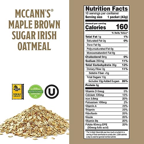 Box of McCann's Maple Brown Sugar Instant Oatmeal for home or travel