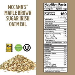 Box of McCann's Maple Brown Sugar Instant Oatmeal for home or travel