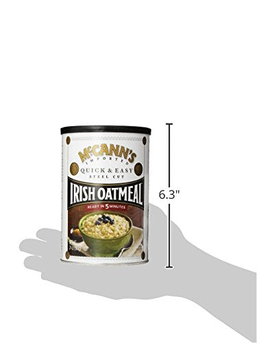 McCann's oats ready for a fast breakfast, with steam and milk nearby.