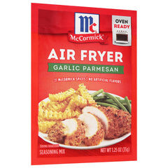 McCormick Garlic Parmesan Seasoning Pack 12 back panel with ingredients and usage tips