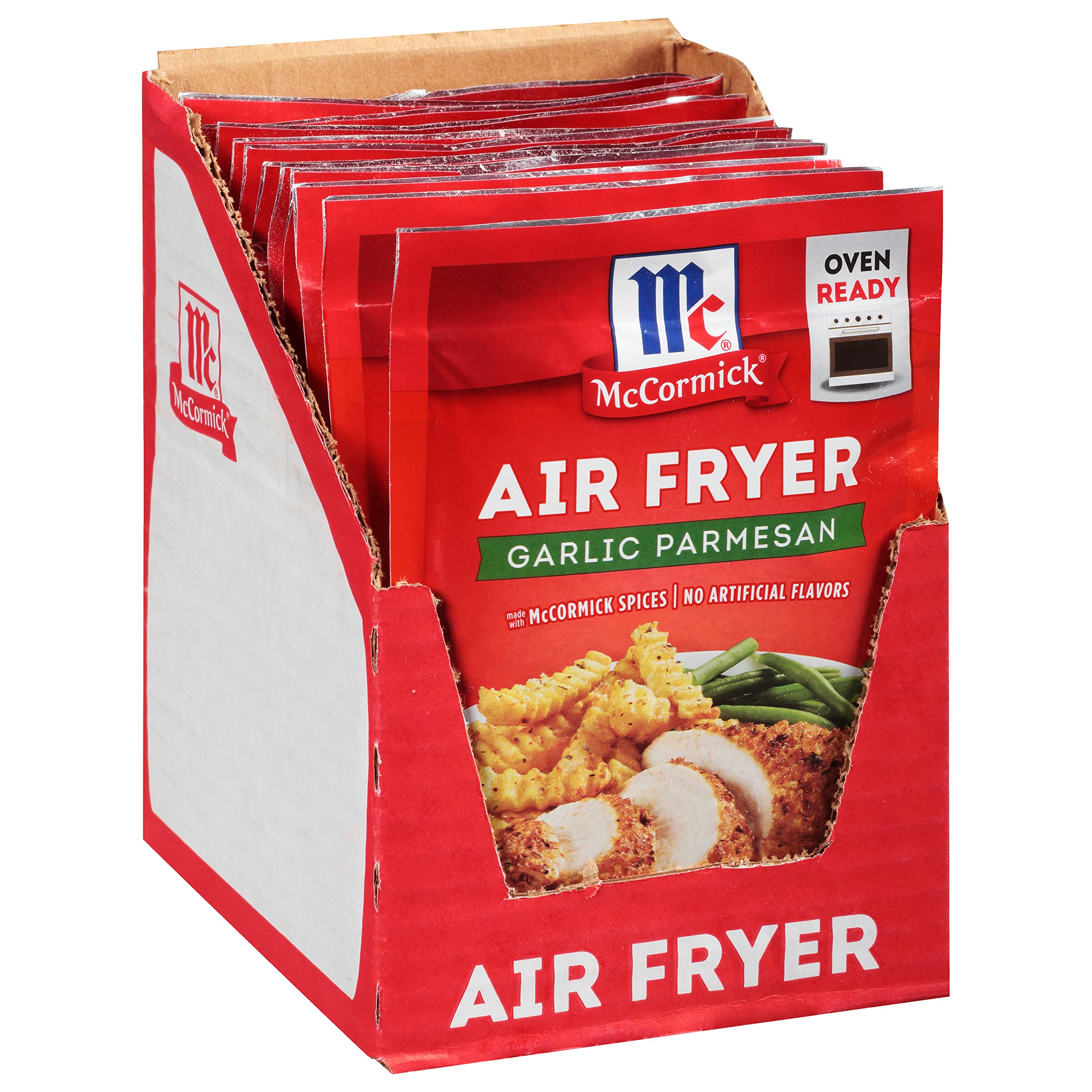 McCormick Air Fryer Garlic Parmesan Seasoning Pack 12 front label for quick dinners