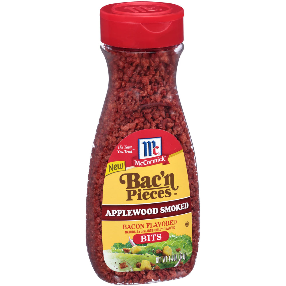 McCormick Bac'n Pieces bottle display with applewood flavor for salads