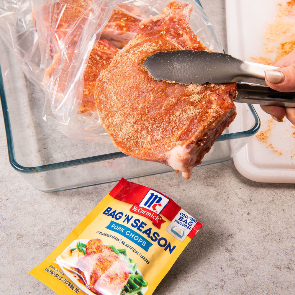 Juicy, flavorful pork chops using McCormick Bag 'n Season.