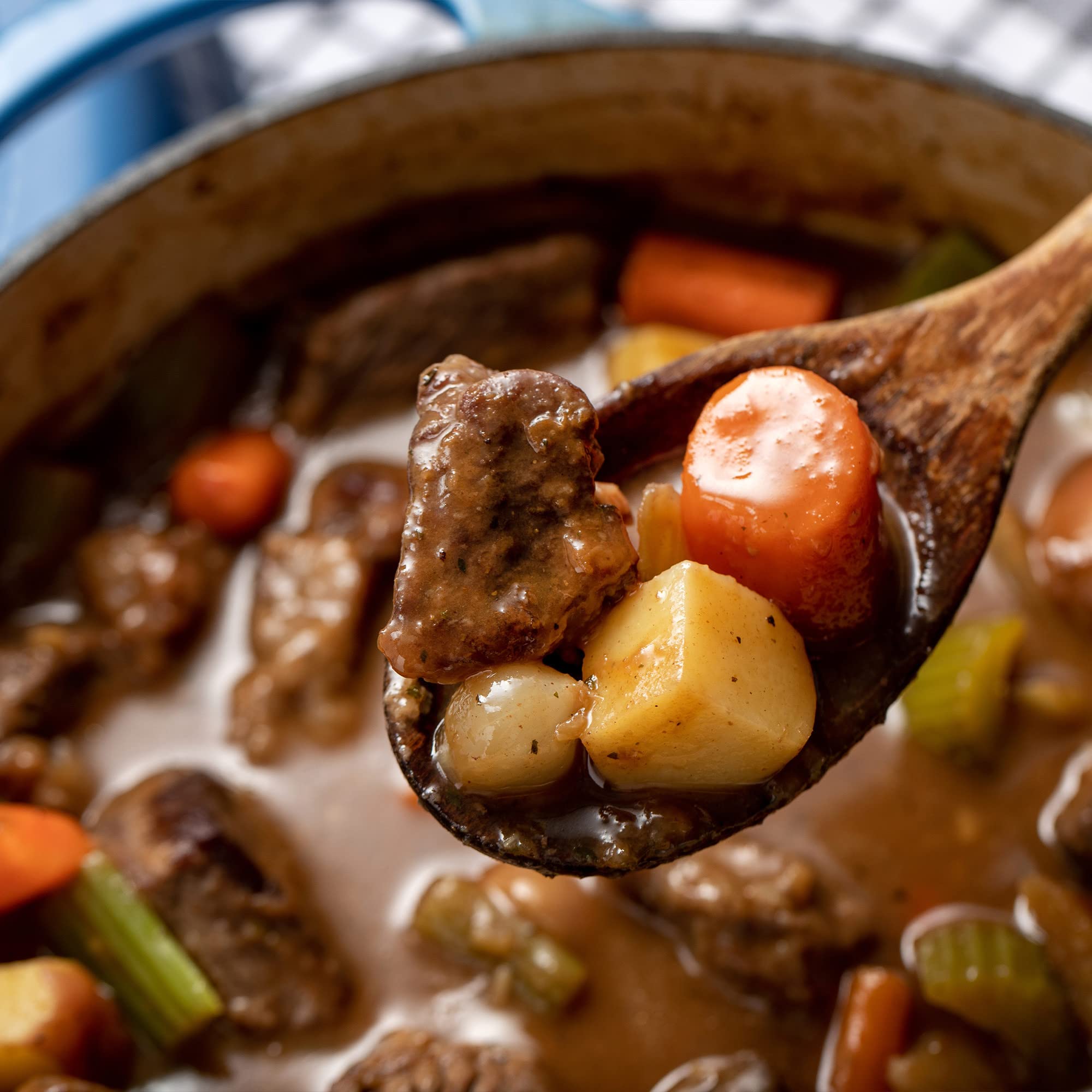 Family dinner scene with McCormick Beef Stew ready to serve