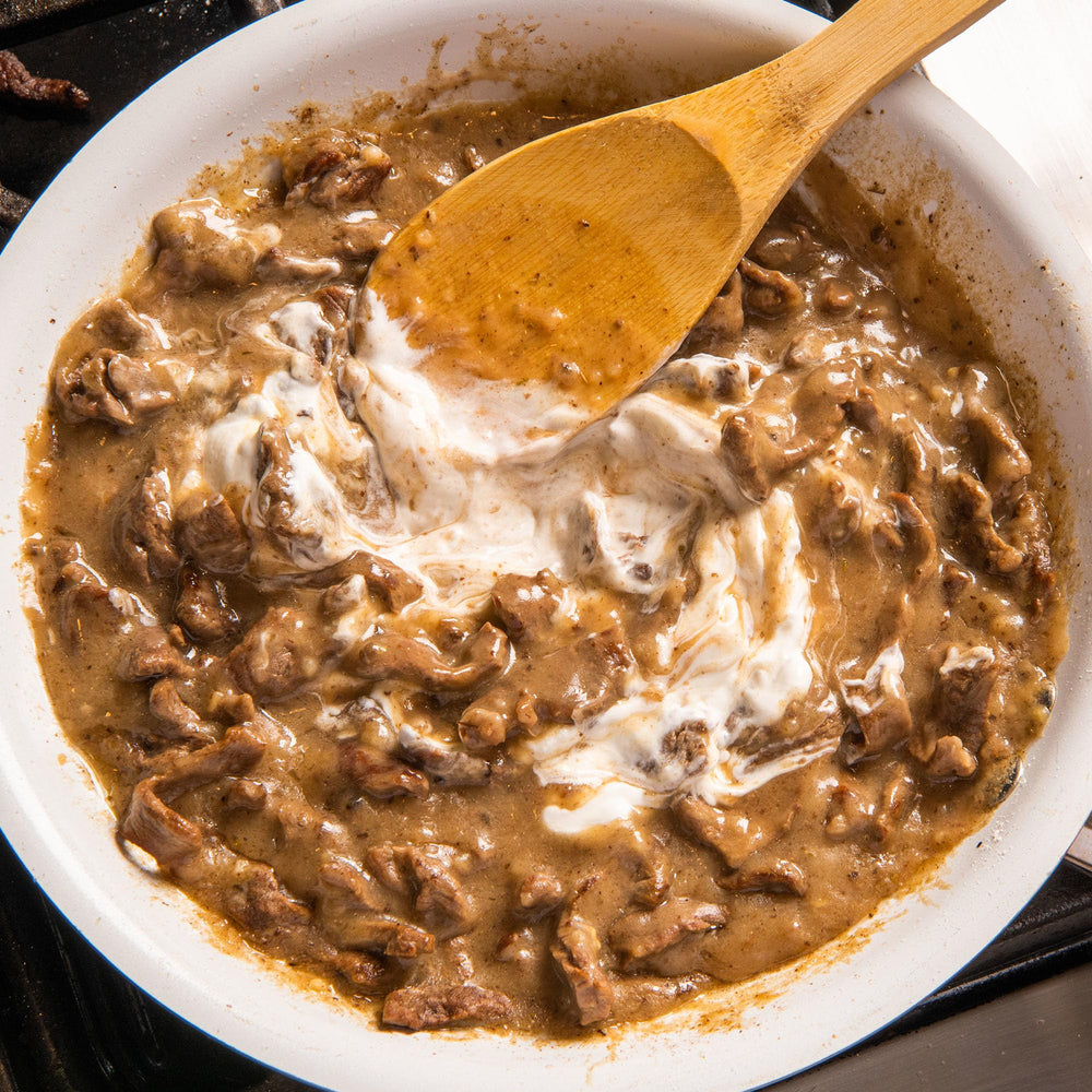 McCormick Beef Stroganoff served in a bowl, ready to enjoy