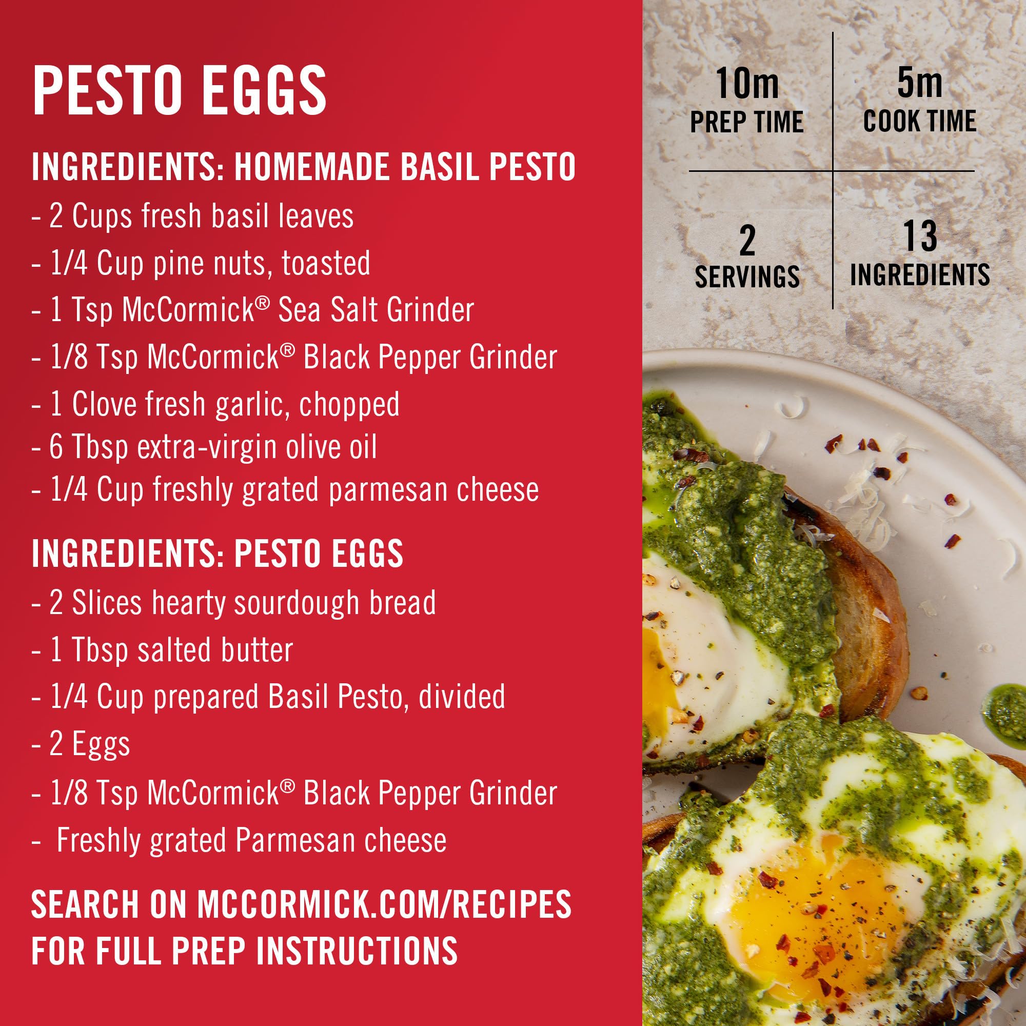 McCormick Pepper enhances eggs and pasta with fresh grind.