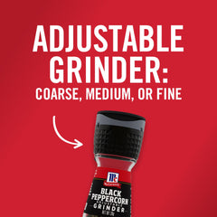 McCormick Grinder close-up highlights fresh aroma and pepper flavor.