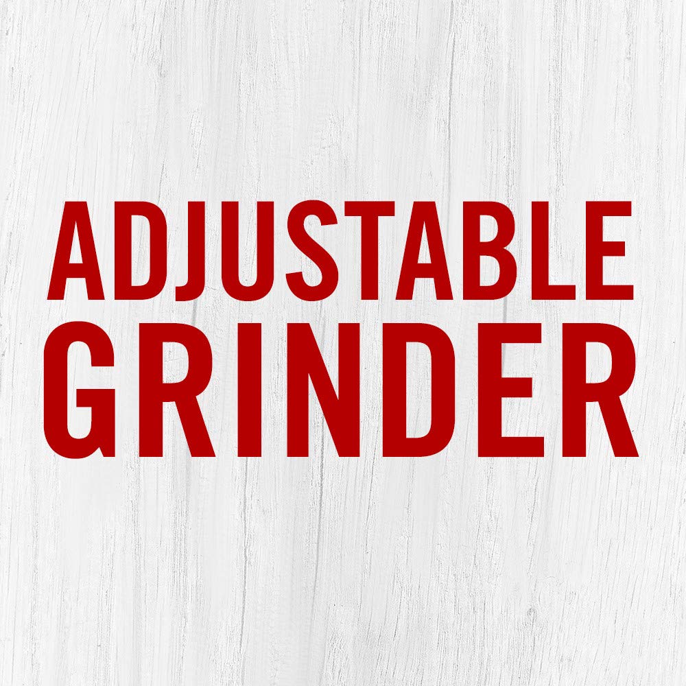 Coarse-to-fine grind selector shown for customizable flavor intensity.