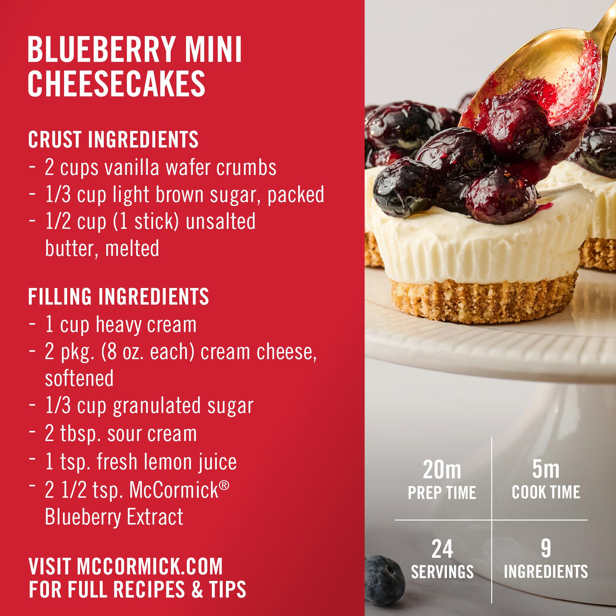 McCormick Blueberry Extract adds blueberry aroma to dessert pies.