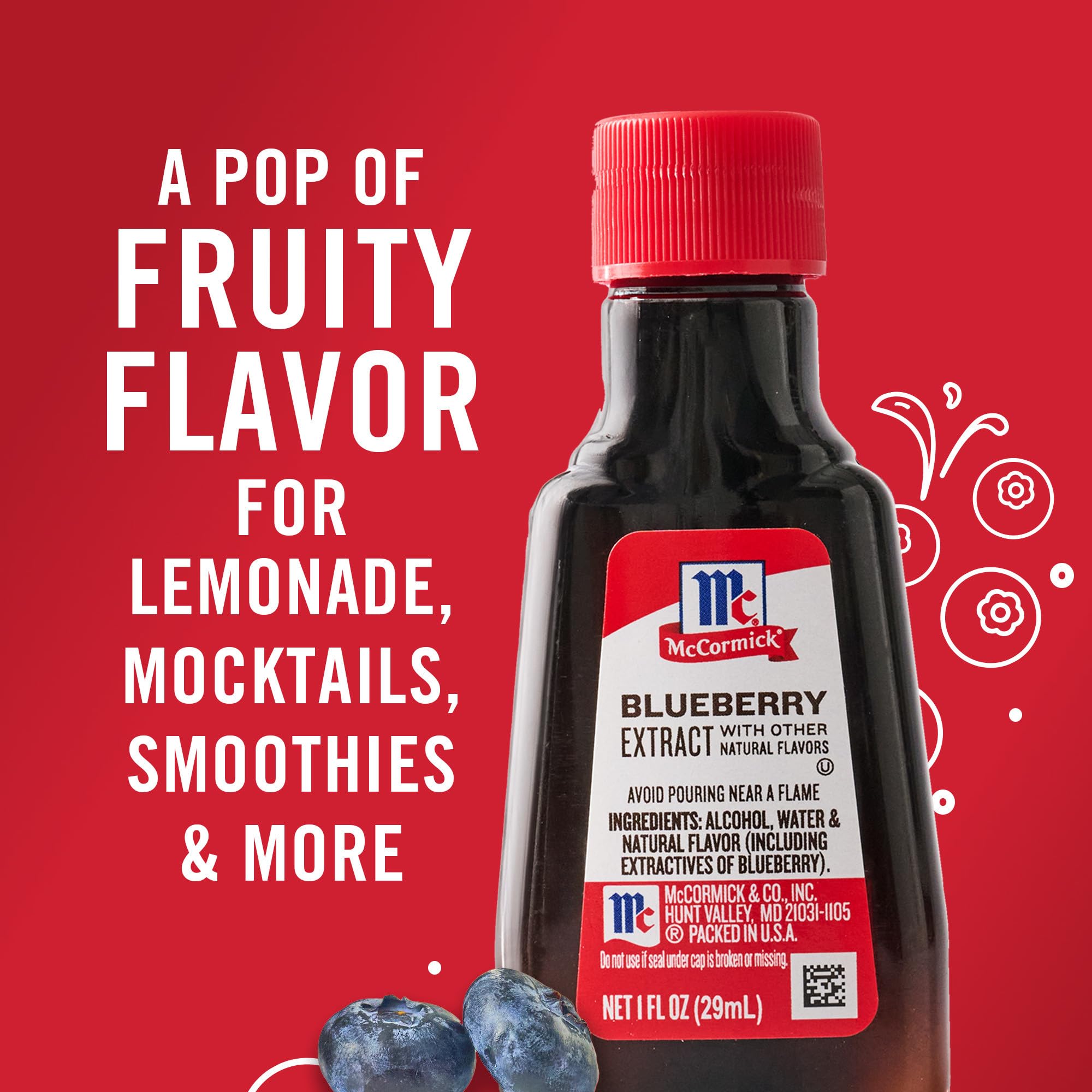 McCormick Blueberry Extract enriches smoothies with a bright blueberry aroma.