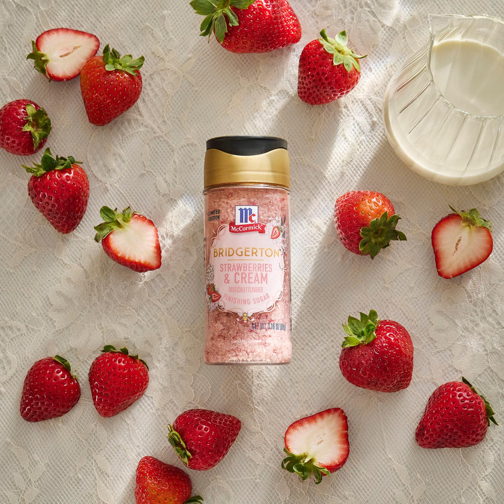 McCormick Bridgerton Finishing Sugar limited edition packaging on a shelf