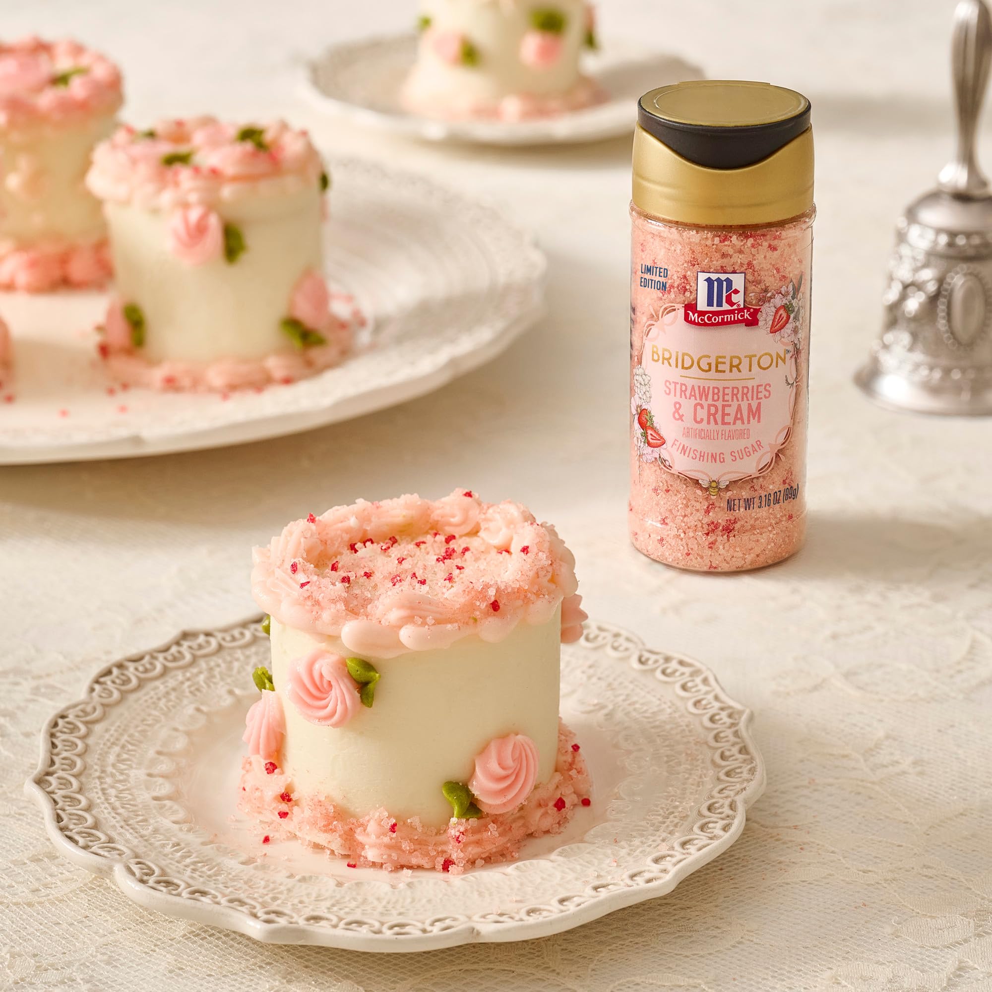 McCormick Bridgerton Finishing Sugar infused into tea for a delicate strawberry note