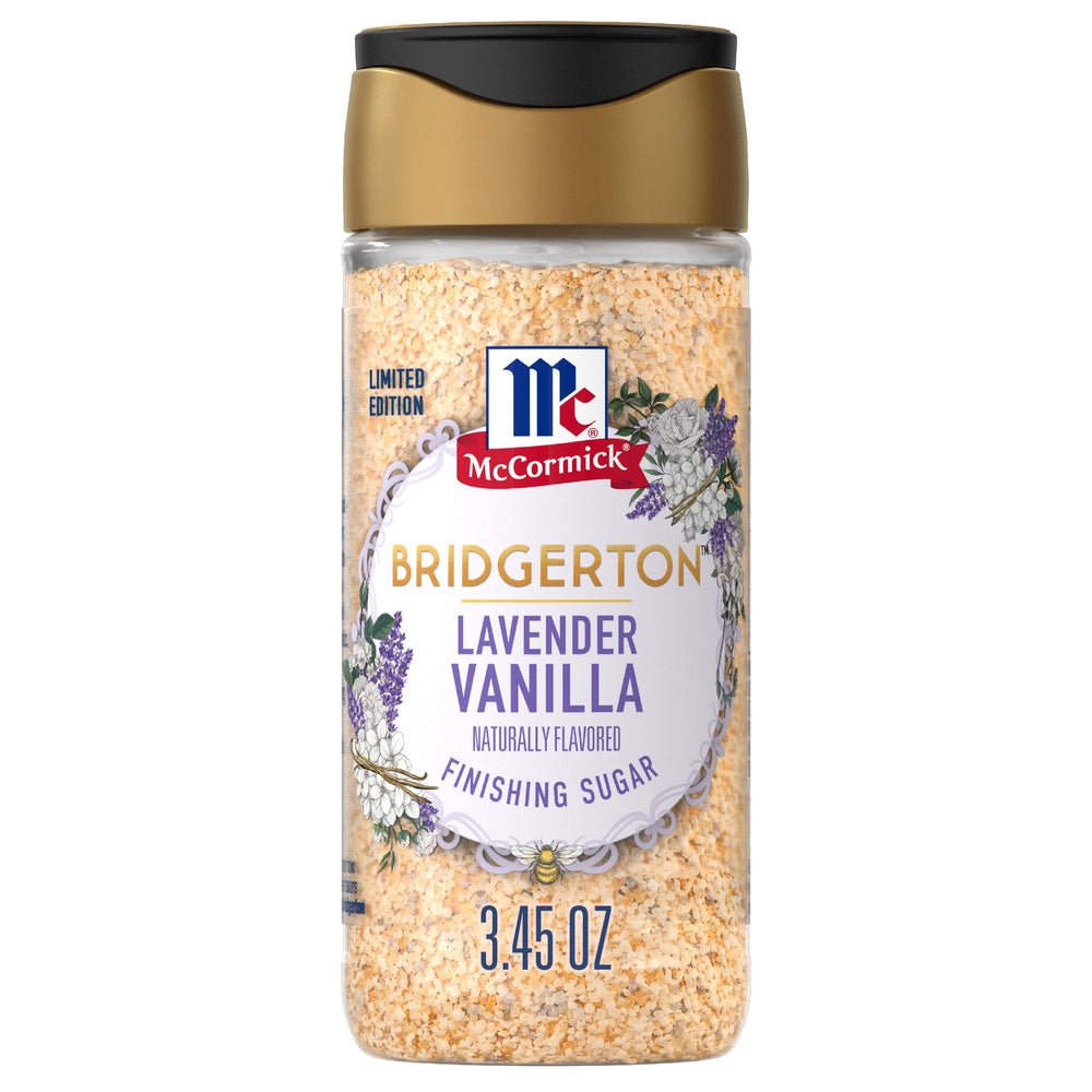 McCormick Bridgerton finishing sugar bottle adds floral vanilla for desserts