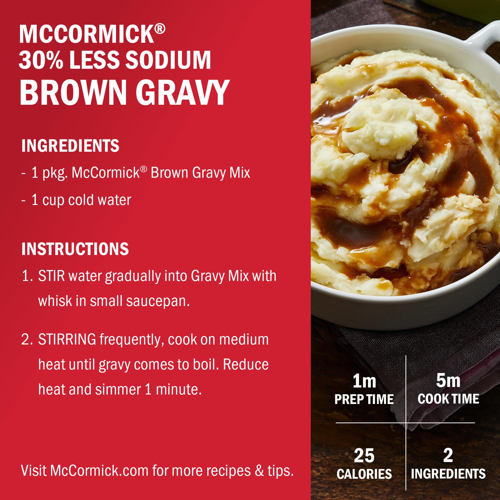 Great for beef stew with McCormick brown gravy mix.