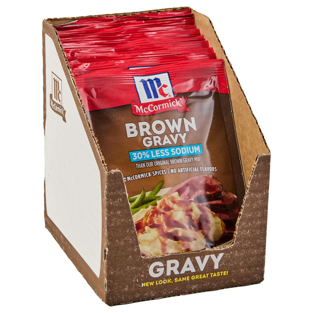 McCormick brown gravy mix pack for a quick, flavorful sauce.