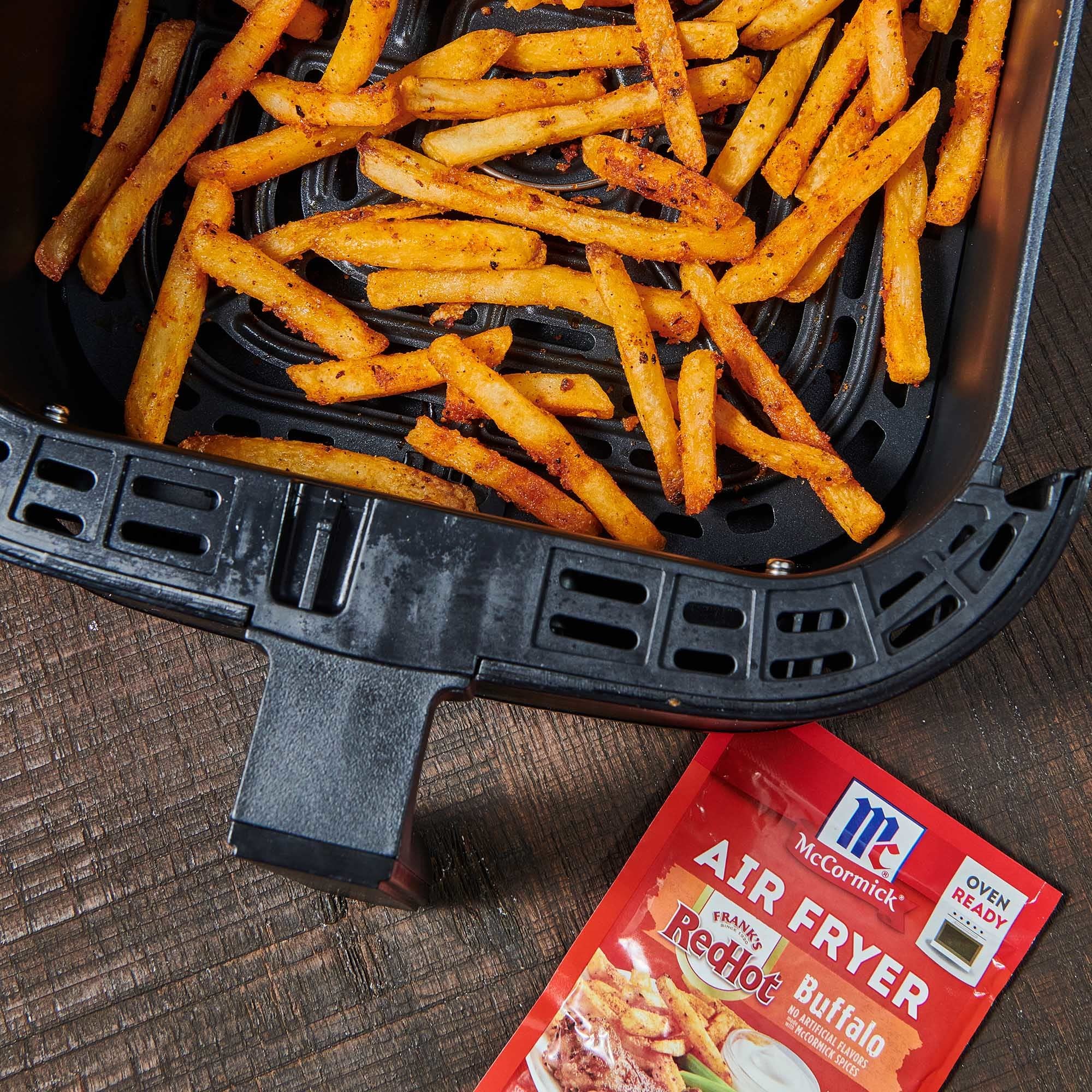 McCormick Buffalo Seasoning on air-fried fries delivering lighter crunch