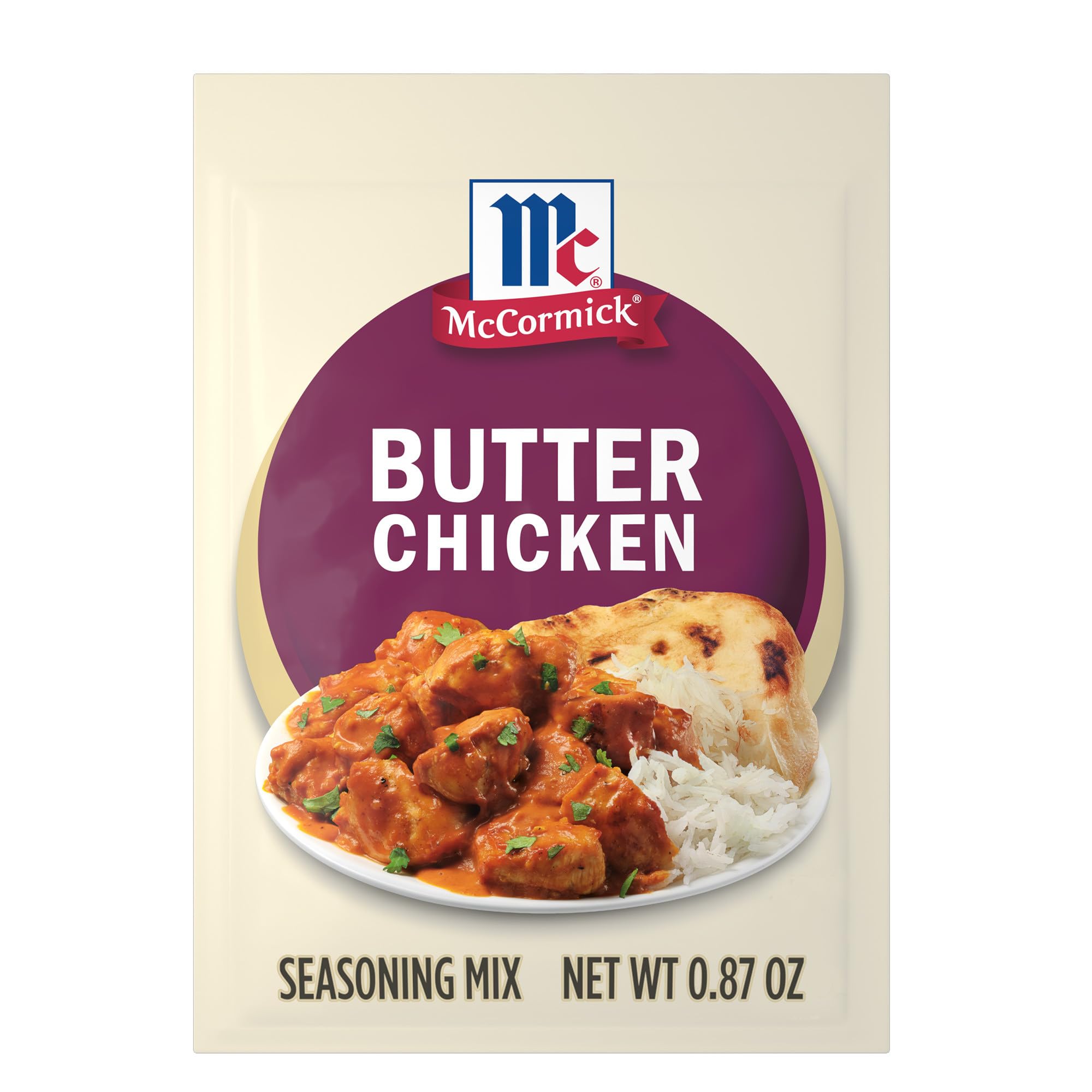 McCormick Butter Chicken Seasoning creamy sauce ready in minutes for a comforting meal.