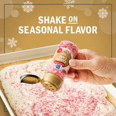 McCormick Candy Cane Finishing Sugar decorates chocolate bark for gifting