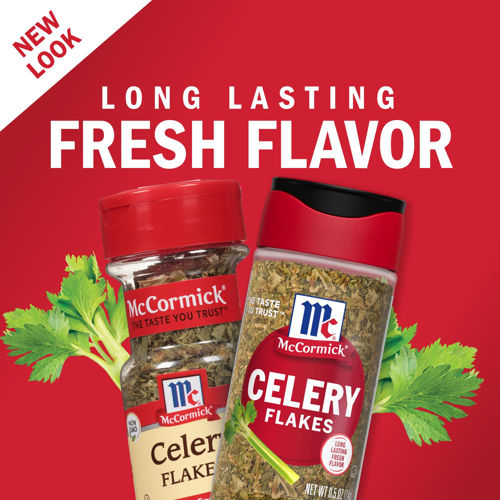 McCormick Celery Flakes pour jar ready to season meals