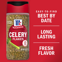 McCormick Celery Flakes in simmering stew boosting flavor
