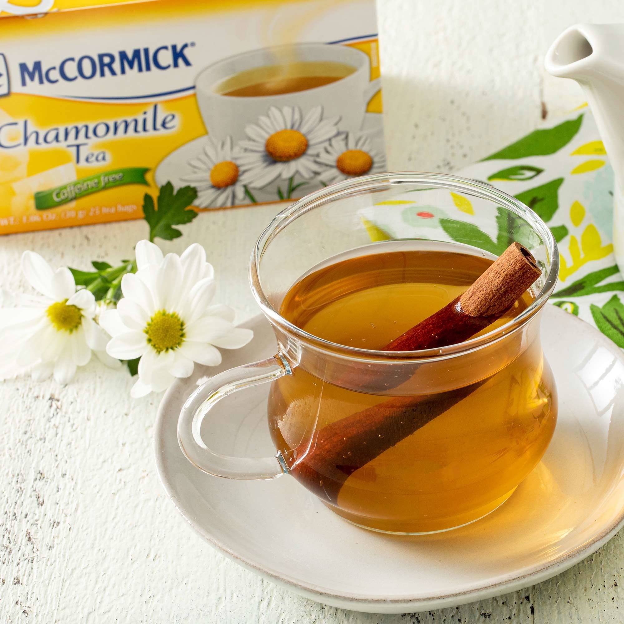 McCormick Chamomile Tea Bags packaging-front reflecting Mexico-made quality