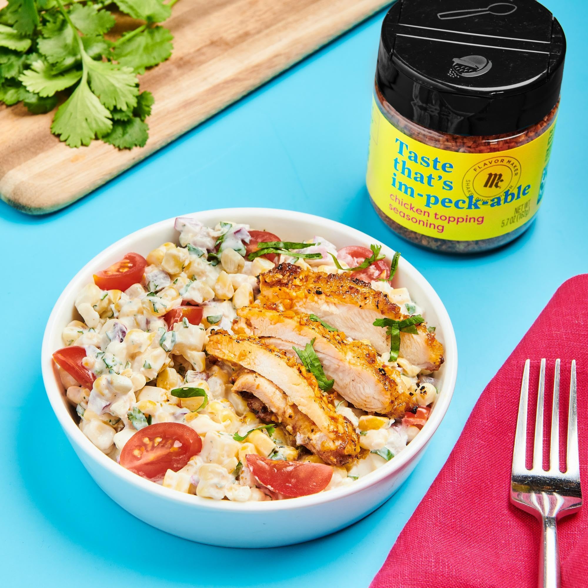 McCormick Chicken Topping Seasoning at table for guest flavoring