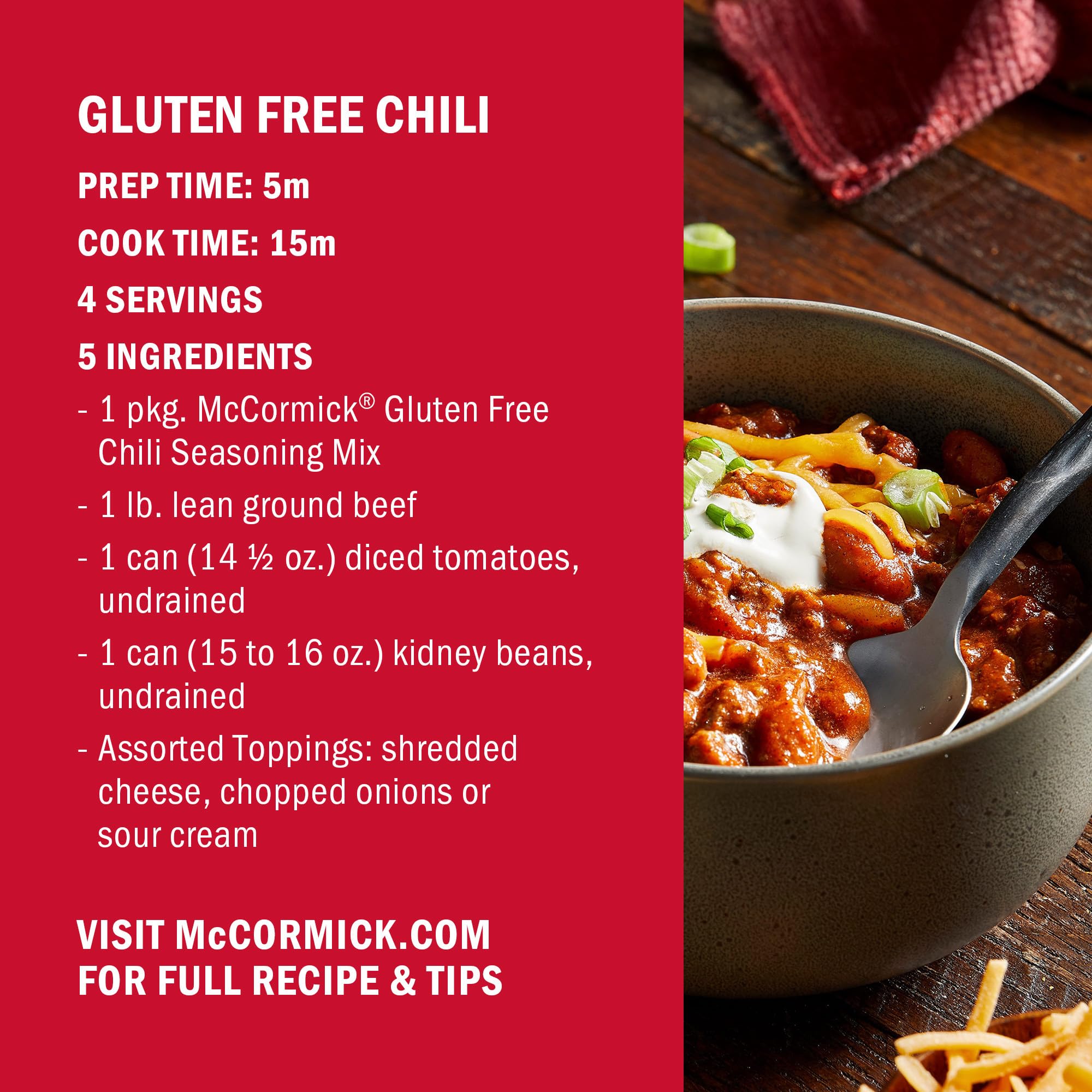 Tomatoes and beans simmer with McCormick seasoning for hearty flavor.