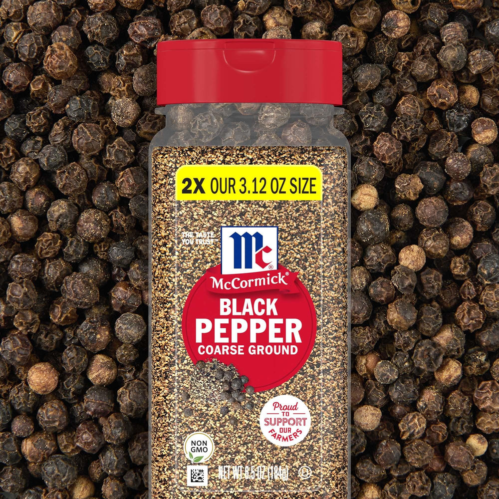 Crusted steak with McCormick black pepper for bold flavor