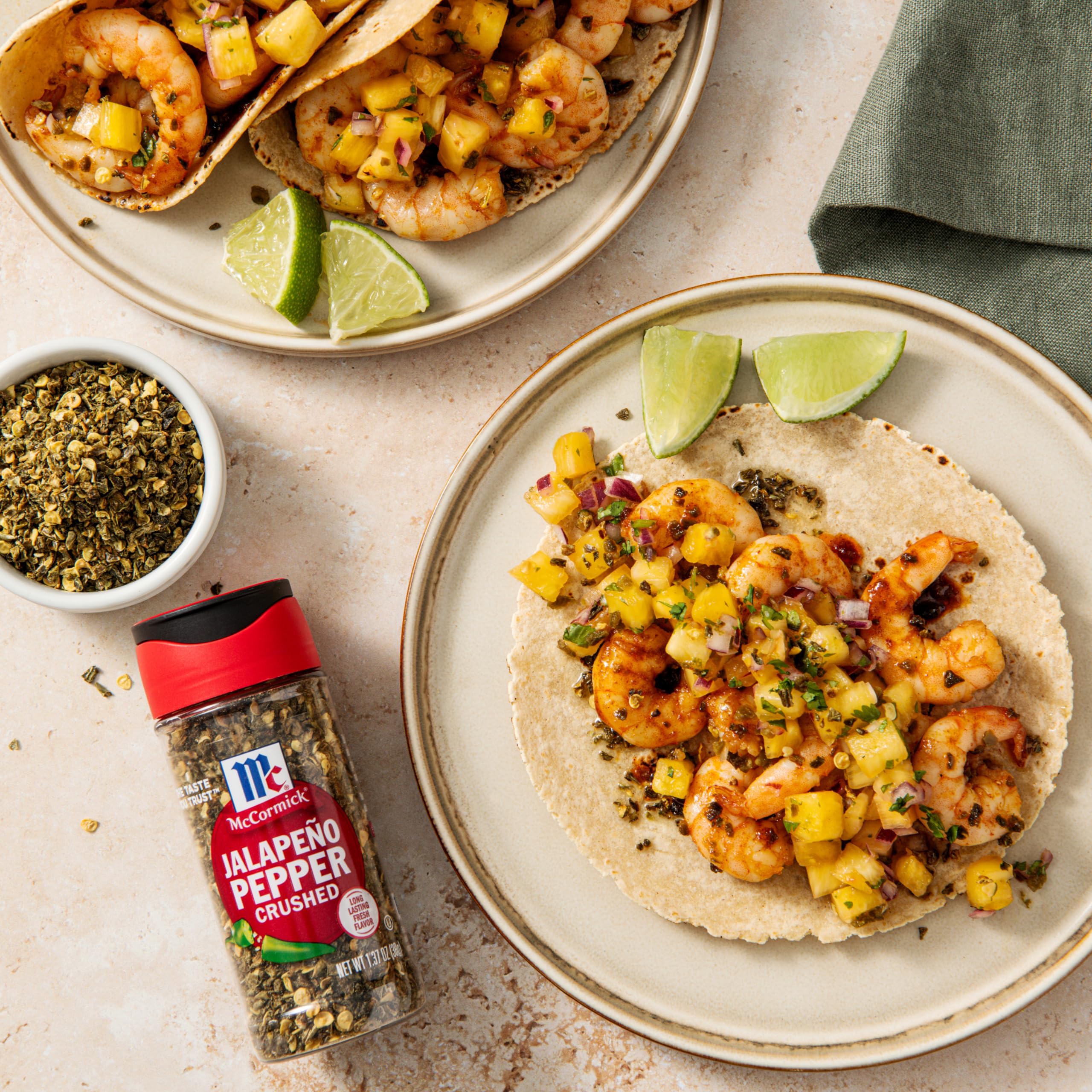 Salsa dish featuring McCormick Crushed Jalapeño Pepper