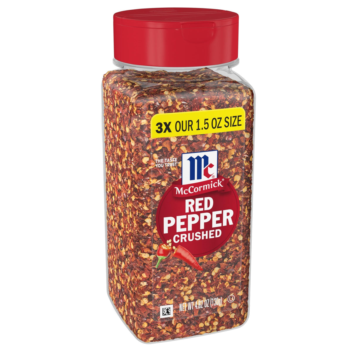 McCormick Crushed Red Pepper flakes close-up for bold flavor in dishes