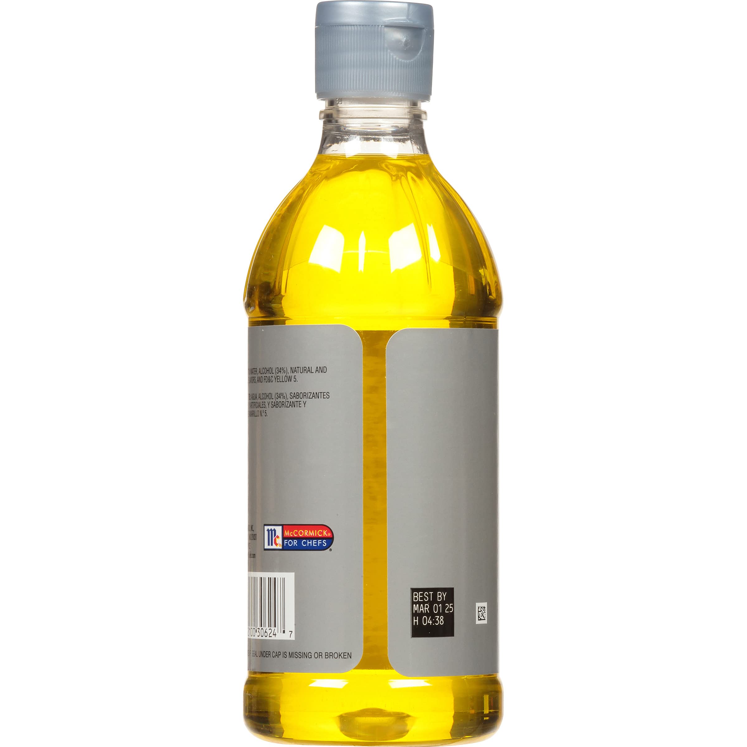 McCormick Culinary banana extract pour spout enables precise dosing for recipes.