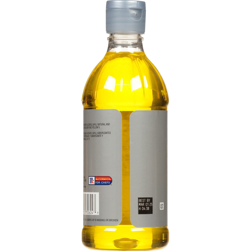 McCormick Culinary banana extract pour spout enables precise dosing for recipes.