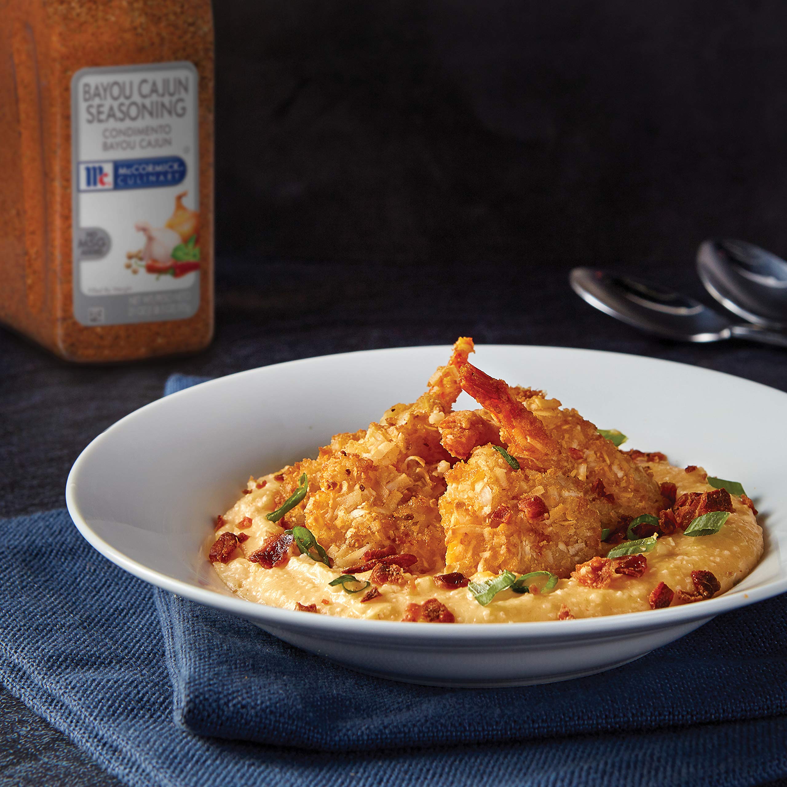 McCormick Culinary Bayou Cajun seasoning on pork or chicken for a Cajun kick
