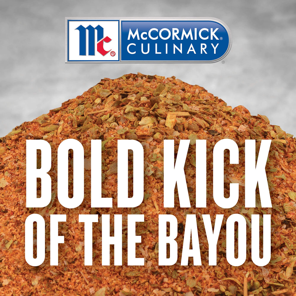 McCormick Culinary Bayou Cajun seasoning in a gumbo pot