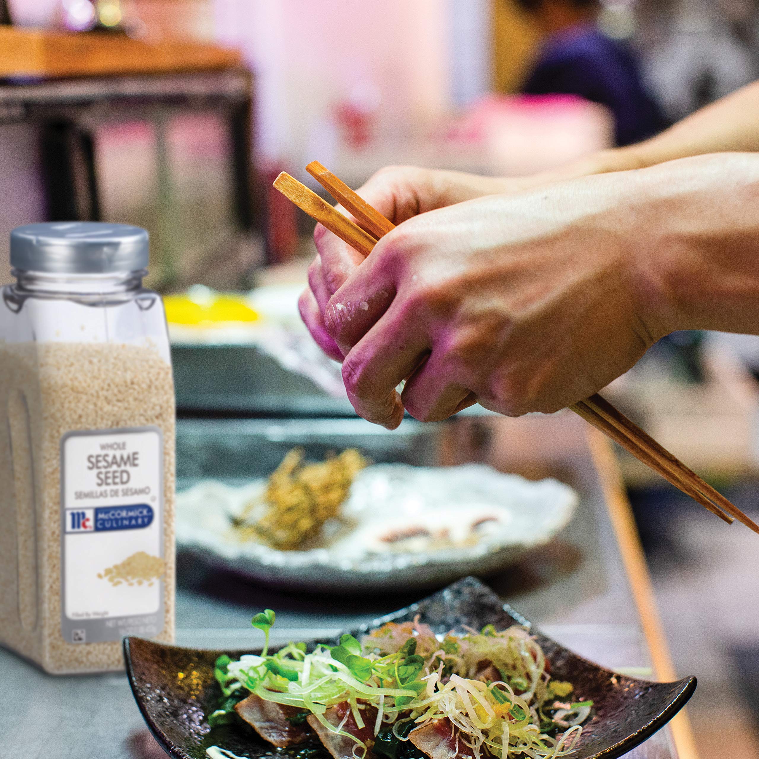 McCormick Culinary sesame seeds contrasted with black sesame for striking bowls