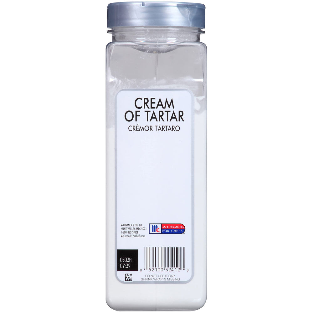 McCormick Culinary Cream of Tartar stabilizes egg whites for fluffy meringues and soufflés.