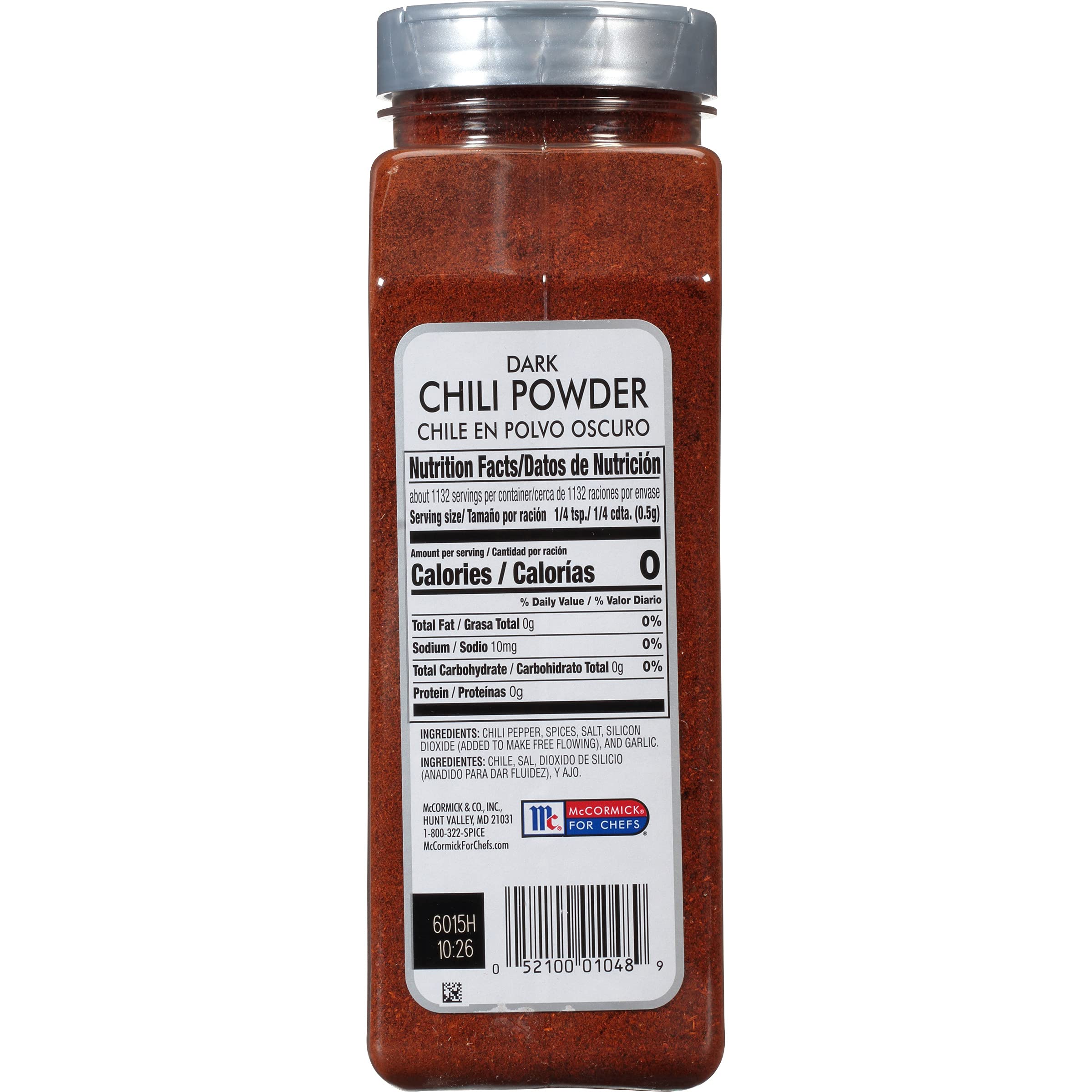 Close view of McCormick Culinary Dark Chili Powder dust for beef rub