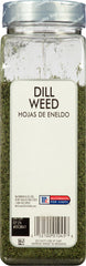 McCormick Culinary Dill Weed label closeup highlighting high-quality dried herb.