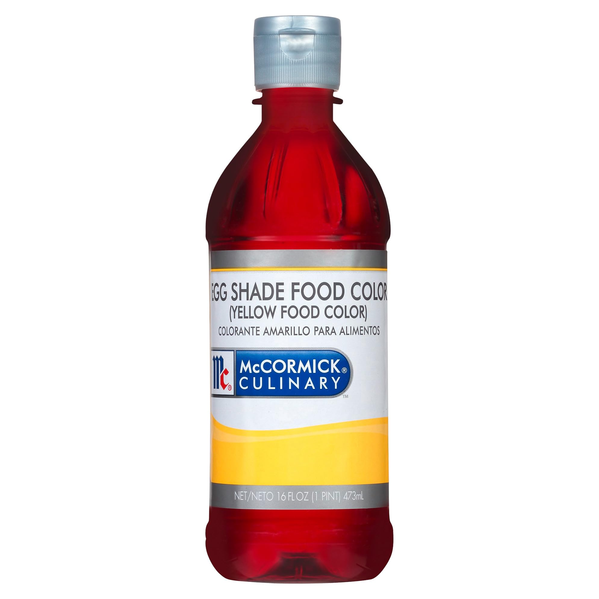 McCormick Culinary Egg Shade Yellow bottle pour for quick, vivid color in frostings and drinks