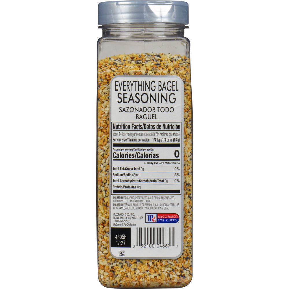 Closeup of McCormick Culinary Everything Bagel Seasoning bits with sesame and poppy
