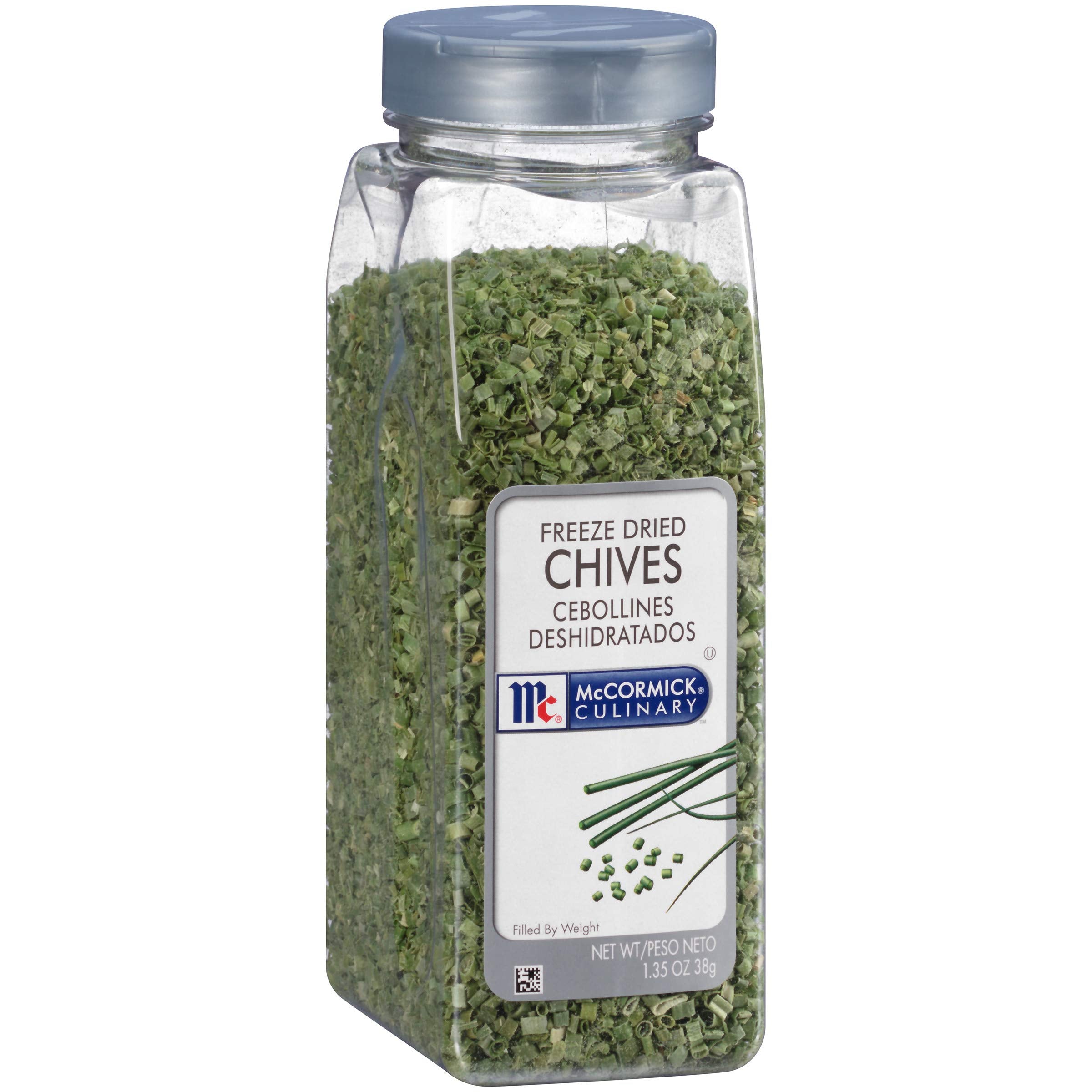 McCormick Culinary Freeze-Dried Chives bottle pour for quick garnish and flavor