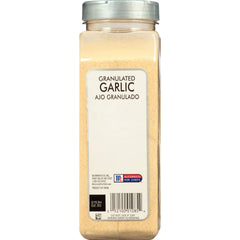McCormick Culinary granulated garlic pouring-jar showcases quick seasoning for sauces.