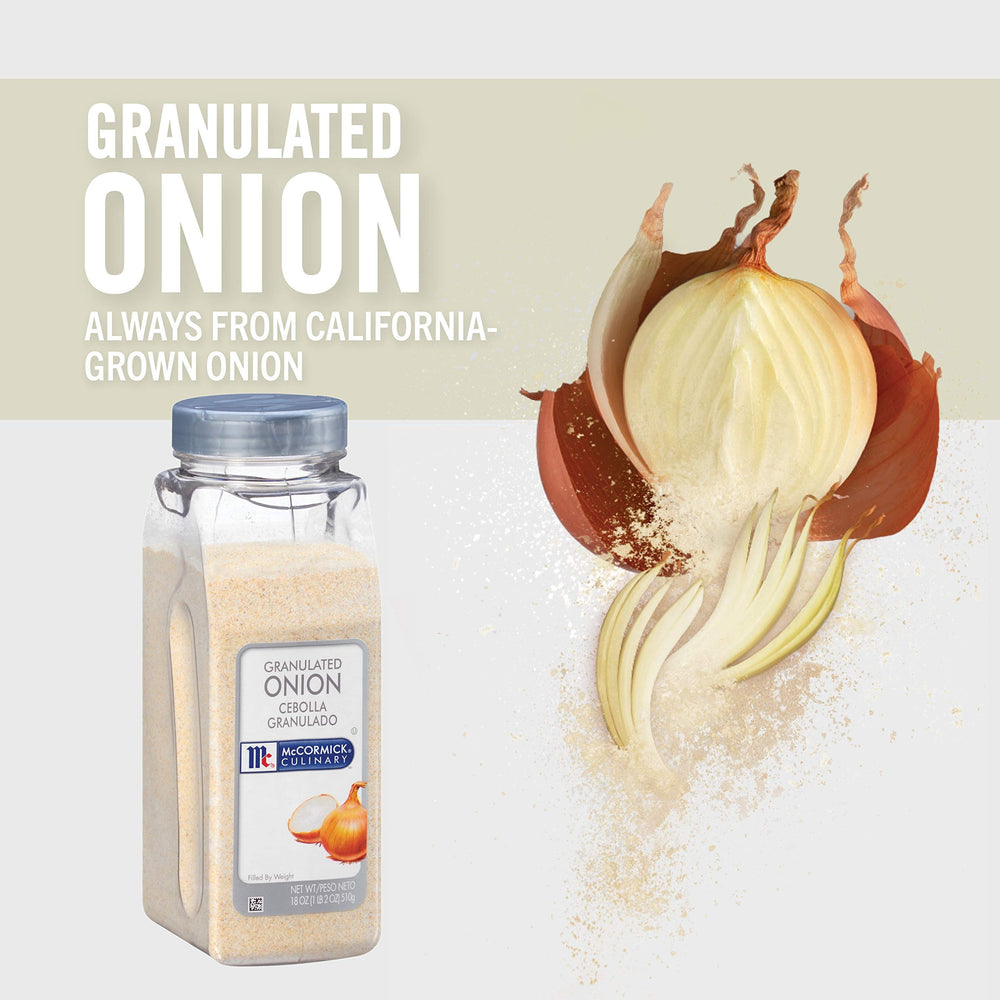 McCormick Culinary granulated onion in a pot enriching simmer