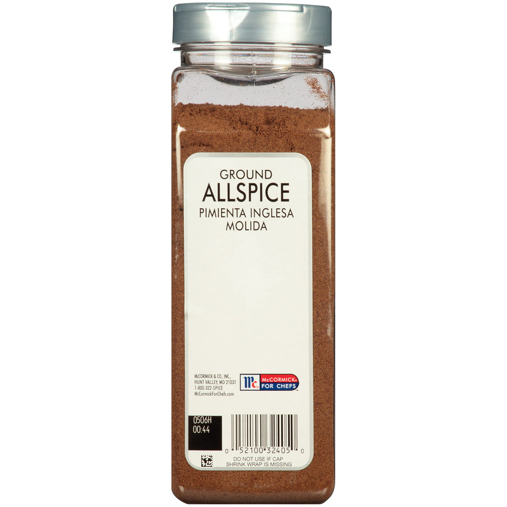 Close-up of McCormick Culinary Ground Allspice reveals its wood-forward aroma.