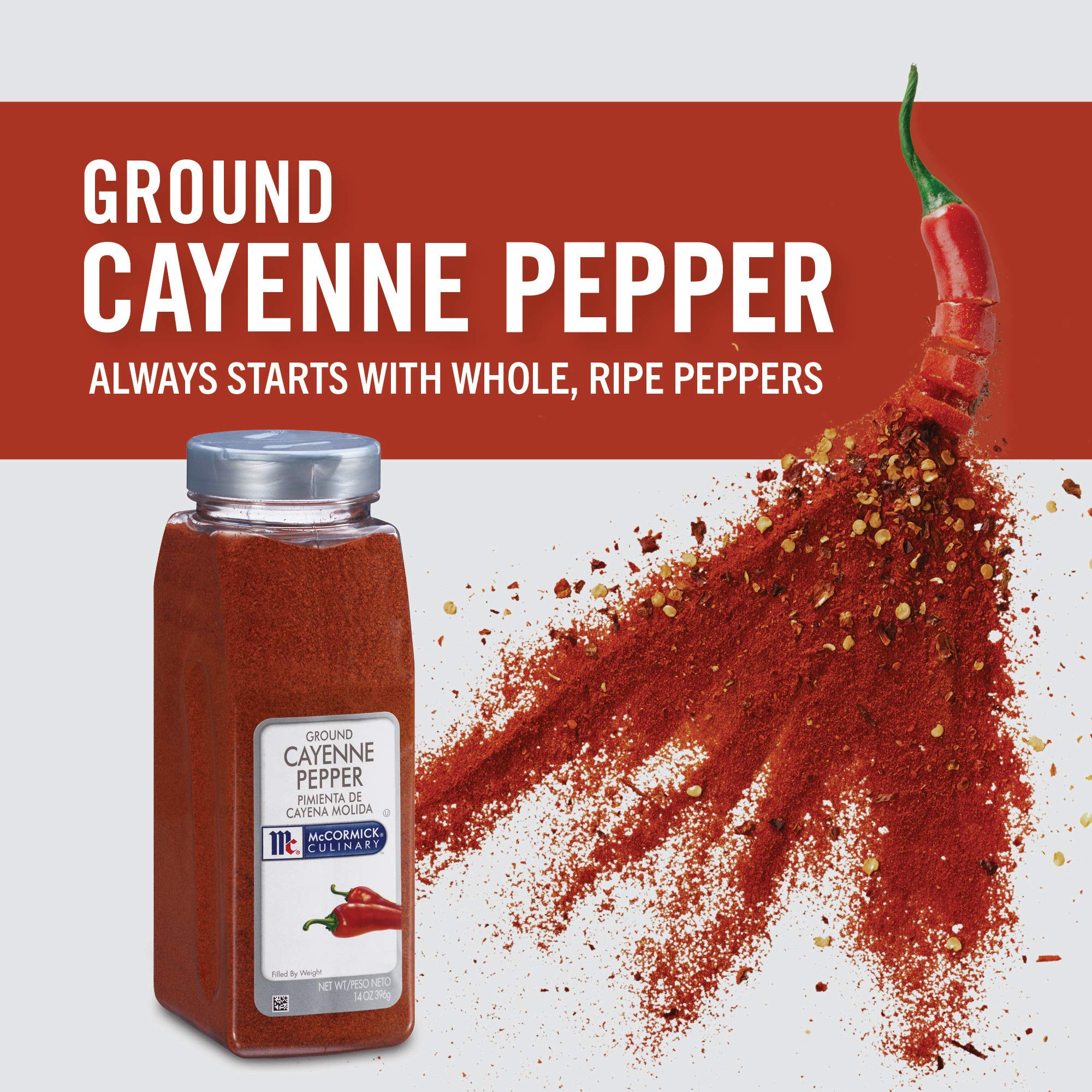McCormick Culinary Ground Cayenne Pepper dust in marinade blends heats